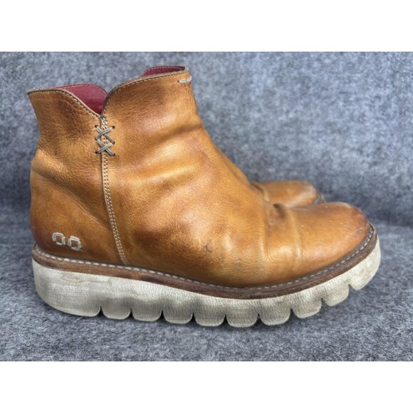 Bed Stu Cobbler Boots Mens Size 8.5 Tan Leather Zipper Vegetable Tanned Shoes - Picture 4 of 9